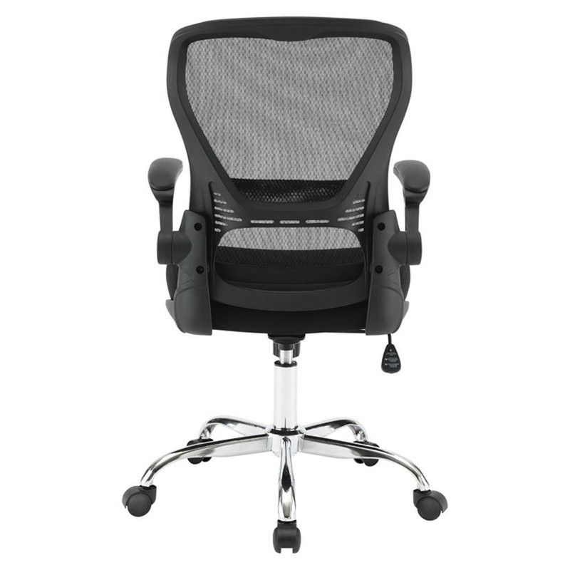 Scranton & Co Black Mesh Back Chair with Fabric Seat and Chrome Base gallery