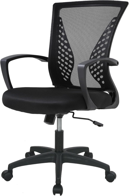 Home Office Chair Mid Back PC Swivel Lumbar Support Adjustable Desk Task Compute