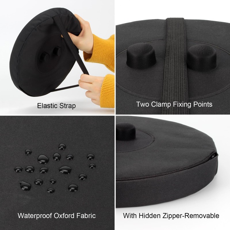 DIICCYO Telescopic Stool Cushion with Memory Foam, 9.8 x x 1.2, Black gallery