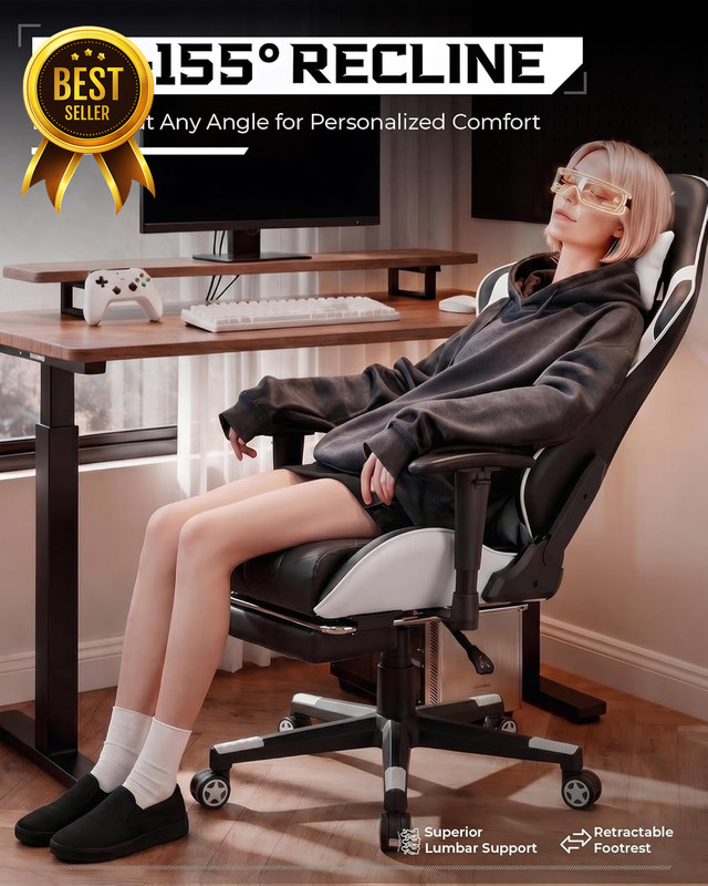 Gaming Chair Big and Tall High Back PU Leather Ergonomic Office Computer Chair w gallery