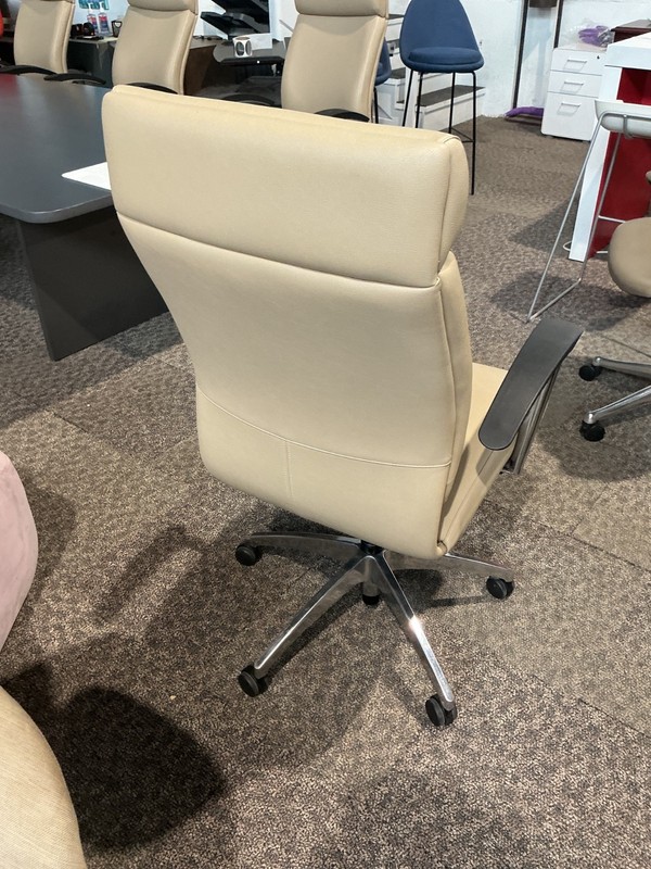 High Back Conference / Office Chair in Beige Leather by OFS gallery