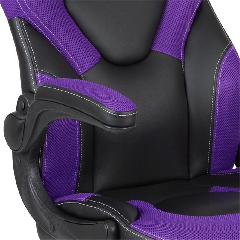Flash Furniture X10 Plastic Gaming Chair with Flip-Up Arms in Purple/Black gallery