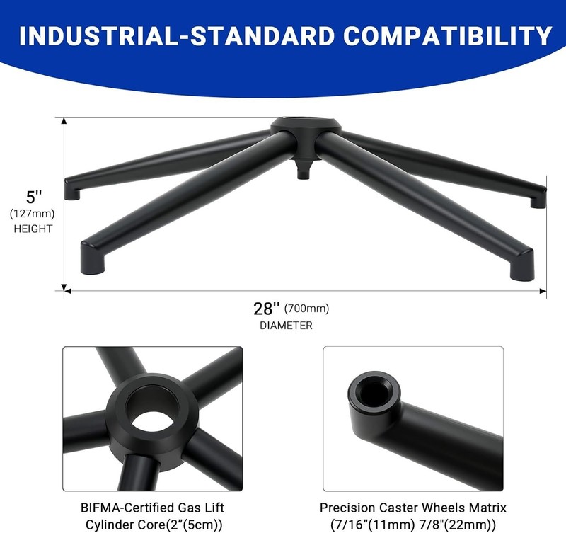 28" Office Chair Replacement Parts- Heavy Duty Base Replacement- 2500 Lbs Capaci gallery