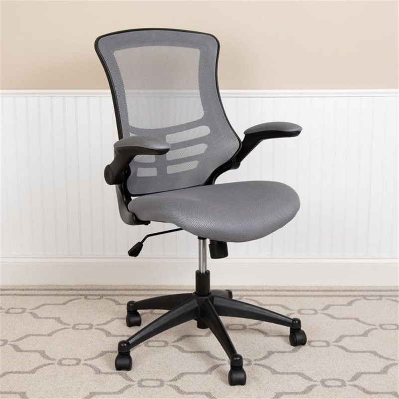 Pemberly Row Contemporary Mid Back Mesh Office Swivel Chair in Dark Gray gallery