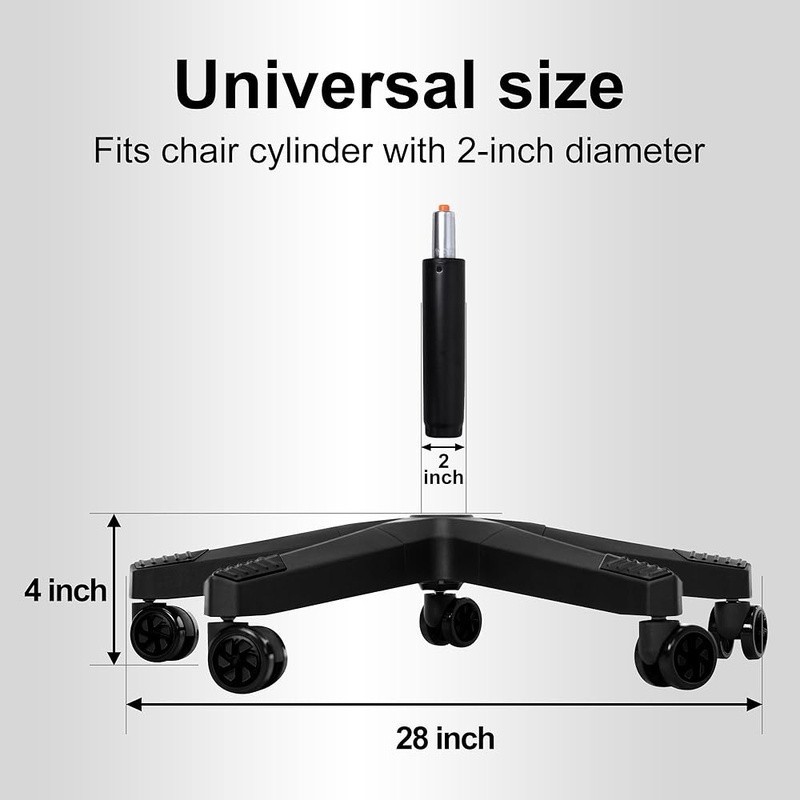 28 Inch Heavy Duty Nylon Gaming Office Chair Base Replacement Part W/ 5 Casters gallery