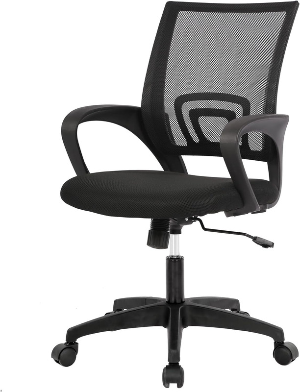 300lb Ergonomic Office Desk Chair Computer Chair Lumbar Support Adjustable Black