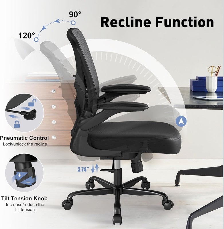 Mesh Office Chair with Adjustable Lumbar Support, Ergonomic Home Office Desk Cha gallery