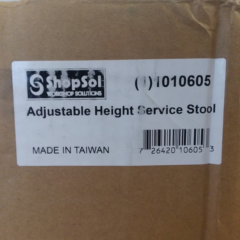 SHOPSOL 1010605 Adjustable Height Service Stool Sit-Stand Vinyl Seat Foot Rest gallery