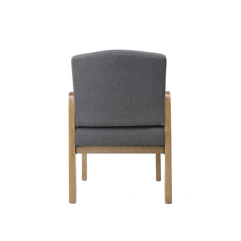 Pemberly Row Modern Upholstered Guest Chair in Slate Gray and Driftwood gallery