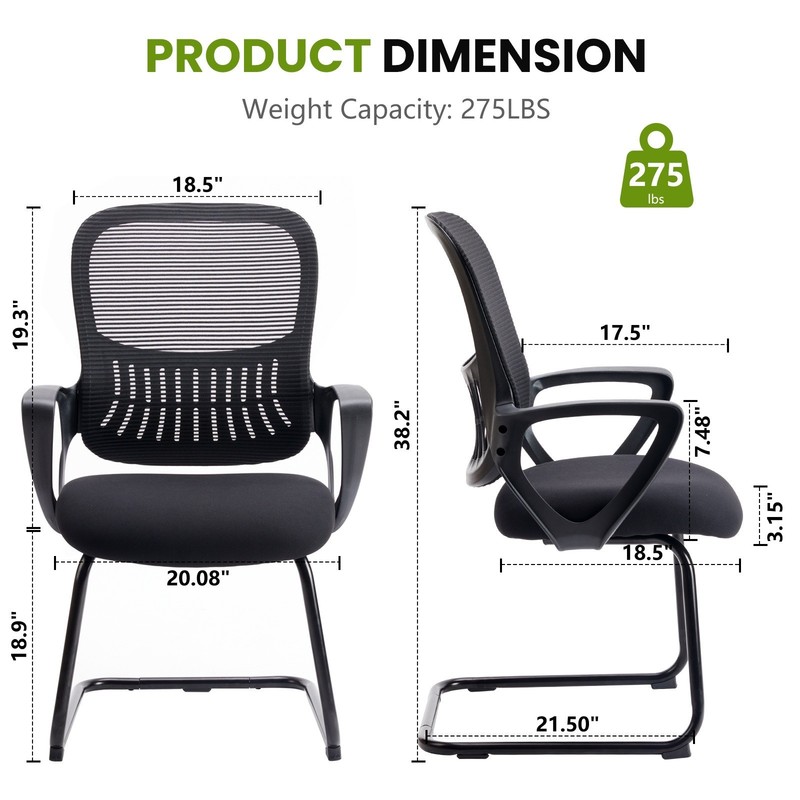 Office Chair with Lumbar Support No Wheels, Stationary Mesh Mid Back Chairs gallery