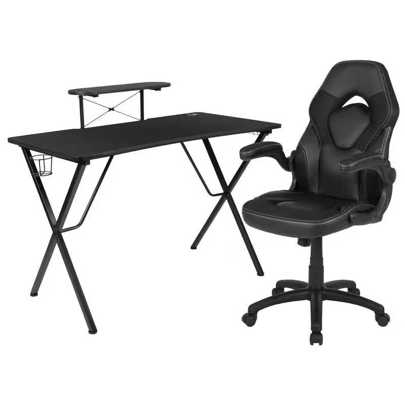 51.5 In. Black Gaming Desk and Chair Set