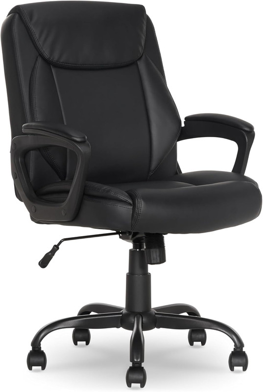 Adjustable Office Computer Desk Chair with Armrest, 26″D X 23.75″W X 42″H, Black