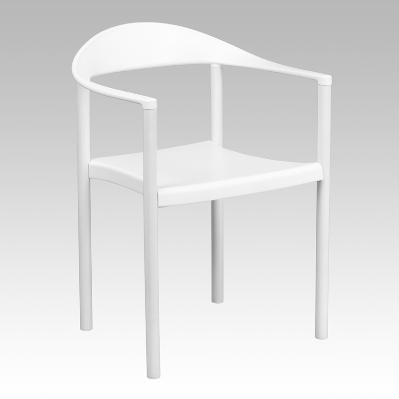 Heavy Duty White Plastic Cafe Stack Chair – Waiting Room Chair – Office Chair