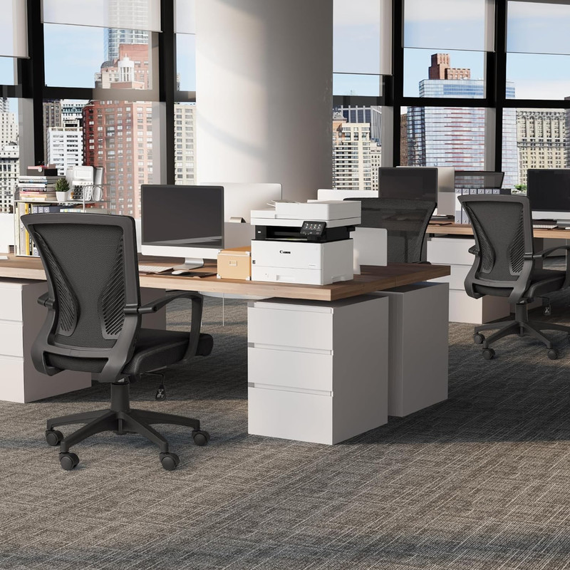 Office Chair Ergonomic Computer Desk Mesh Chair Mid Back Swivel Lumbar S gallery