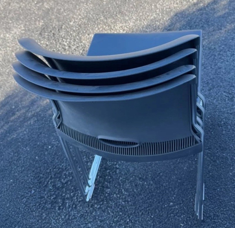 HON Olson Stacker High Density Lot Of 4 Chair 300 lb Regatta Seat Back Black gallery