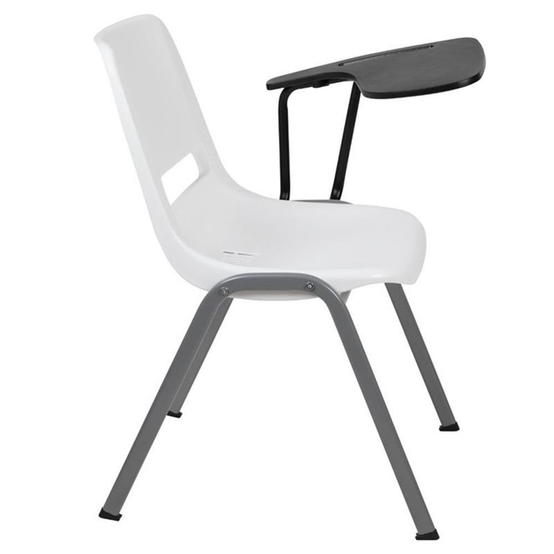Flash Furniture Plastic Classroom Chair in White with Left Arm Tablet gallery