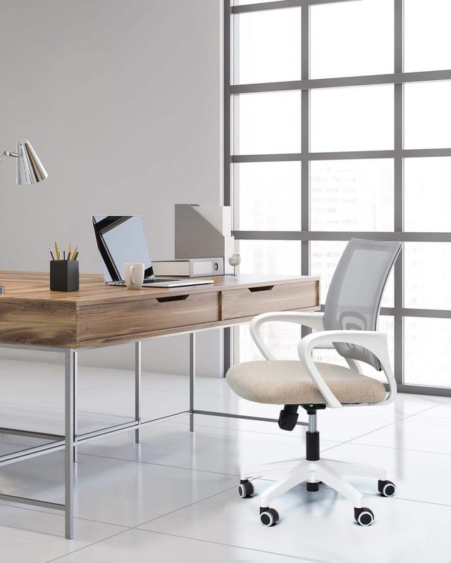 Ergonomic Beige Office Chair With Adjustable Lumbar Support gallery