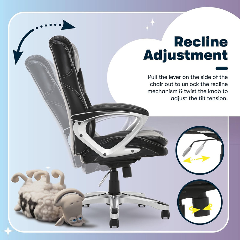 Amplify Executive Office Chair with Faux Leather and Mesh, Adjustable Ergonomic gallery