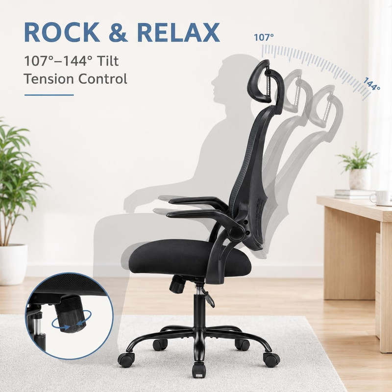 Ergonomic Black Office Chair with Adjustable Headrest and Lumbar Support gallery
