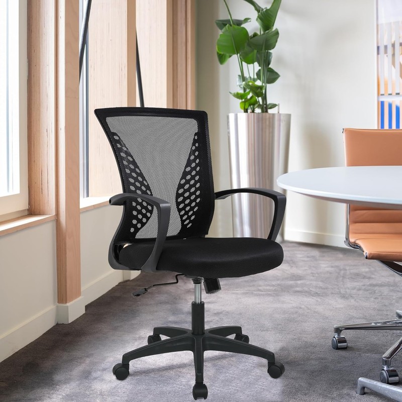 Adjustable Desk Chair with Lumbar Support & 360° Swivel - Fit for All Spaces gallery