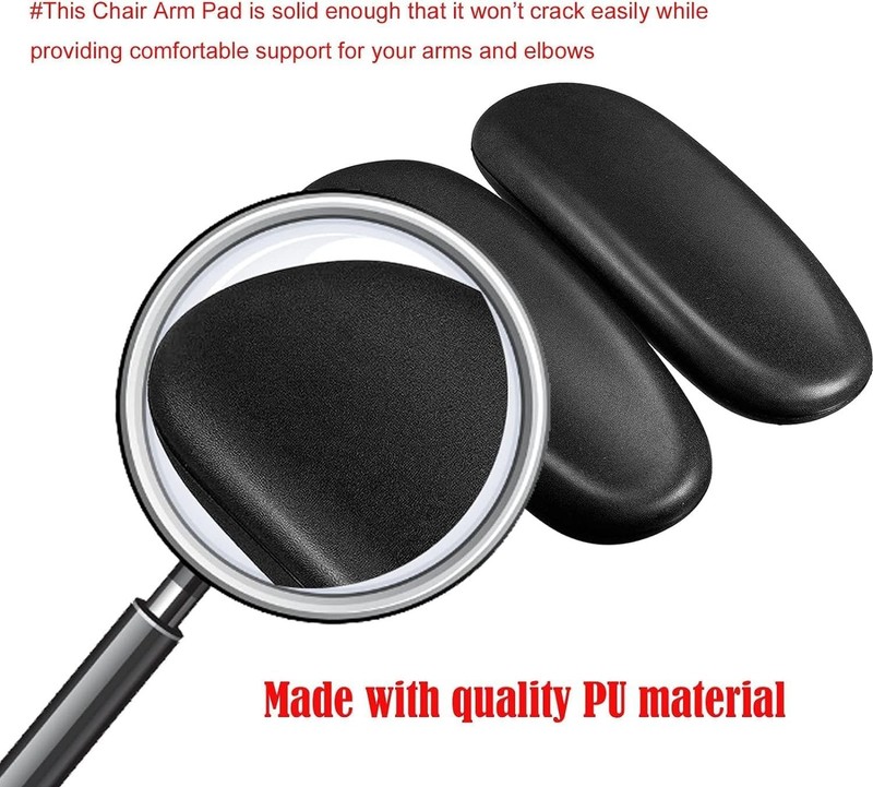 2-Piece Arm Rest Replacement Set for Office Chairs - Black Polyurethane Finish gallery