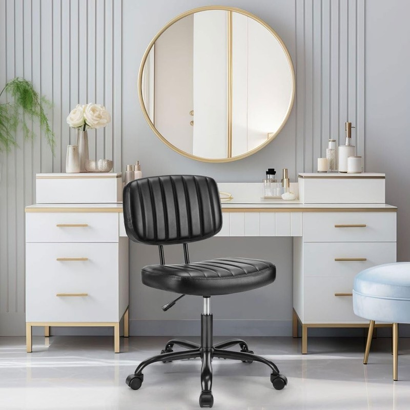 360° Swivel Desk Chair, Upholstered Faux Leather Height Adjustable Taskchai gallery