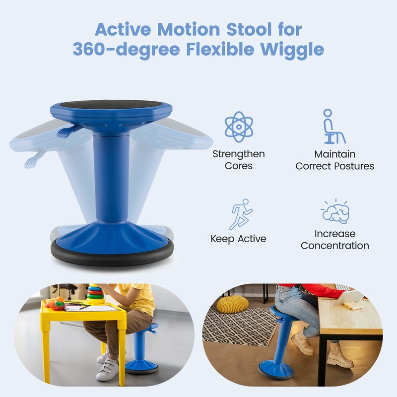 Kids Active Motion Stool Ergonomic Wobble Chair w/360-Degree Flexible Wiggle gallery