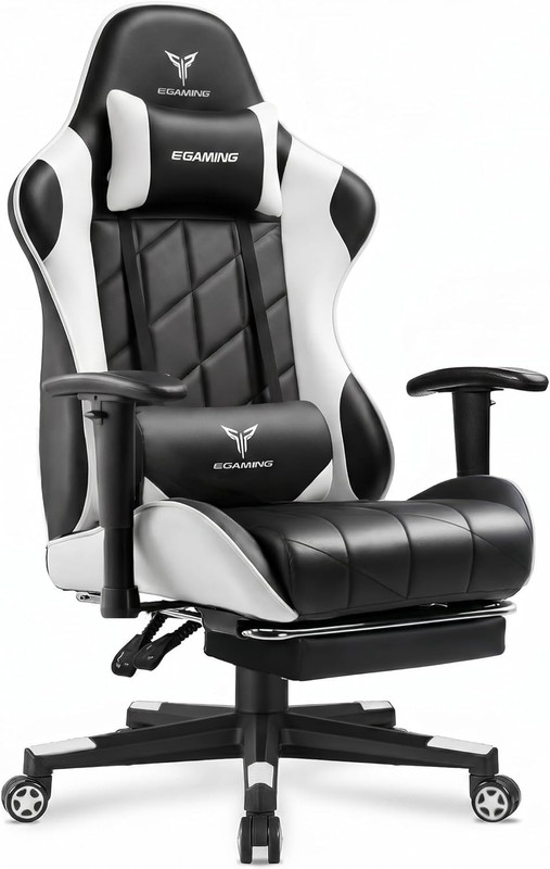 Gaming Chair, Big and Tall Video Game Chair with High Back PU Leather, Home Offi