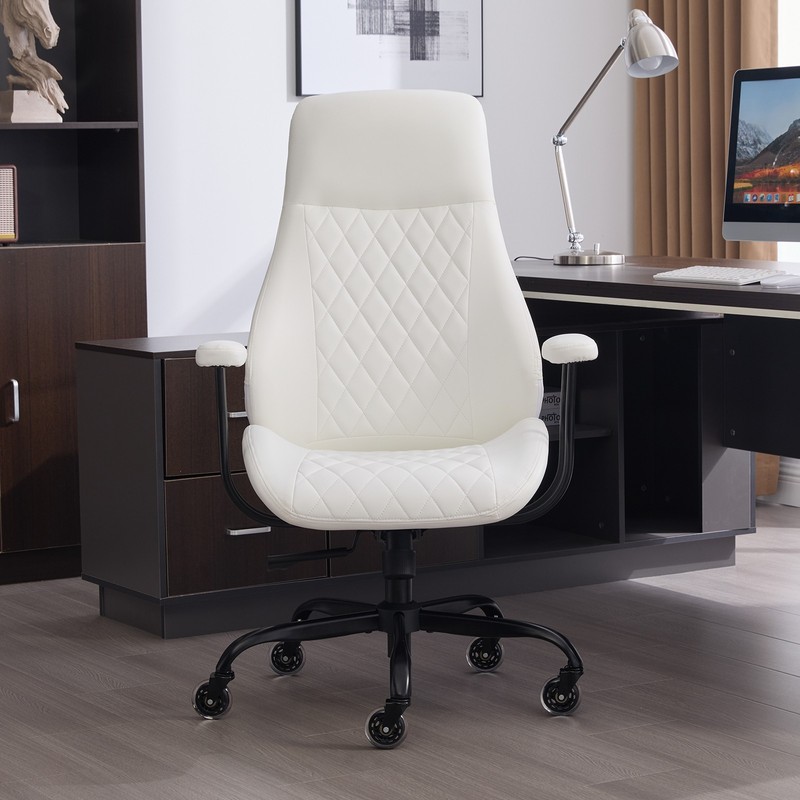 Diamond Quilted PU Leather Office Chair with Premium Durable Construction gallery