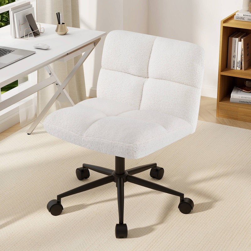 Cross Legged Chair w/ Wheels Padded Seat Adjustable Height for Bedroom gallery