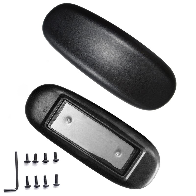 2PCS Office Chair Armrest Replacement Pads Universal 4" Mounting Holes Black
