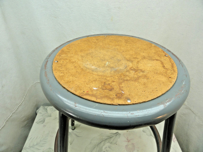 Vintage Industrial Royal Metal Gray Adjustable Shop Work Stool 24"- 32" gallery