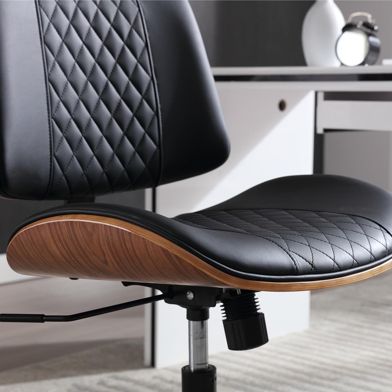 BERYTH Home Office Chair No Arms with Wheels, Adjustable Height Small Desk Chair gallery