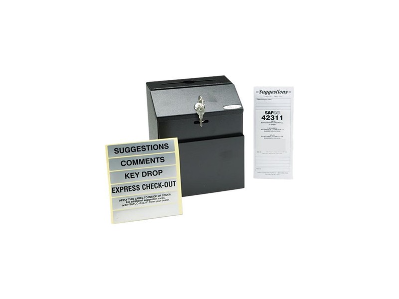 Safco 4232BL Steel Suggestion/Key Drop Box with Locking Top, 7 x 6 x 8-1/2
