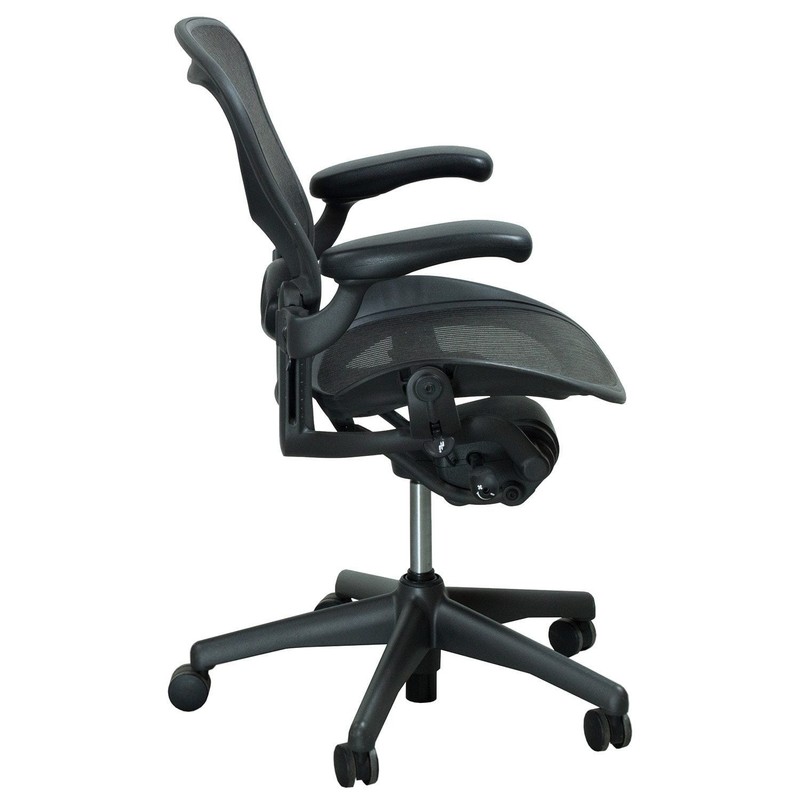 Herman Miller Aeron Size B Chair Carbon Mesh Graphite Frame Fully Loaded gallery
