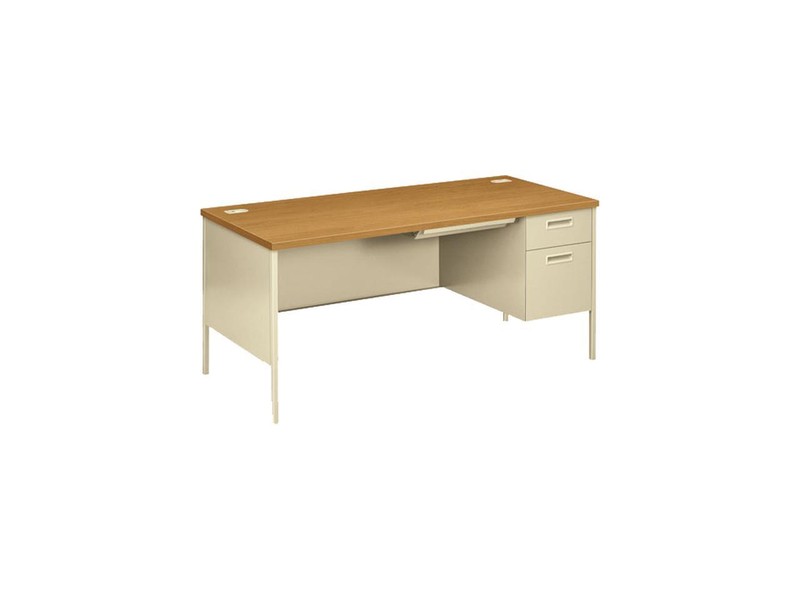 HON P3265RCL Metro Classic Right Pedestal Workstation Desk, 66w x 30d, Harvest /