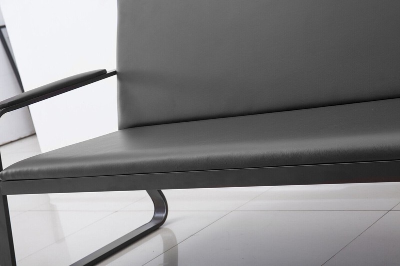 Waiting Room Conference Chairs Office Reception Bench w/ PVC Leather Steel Fram gallery