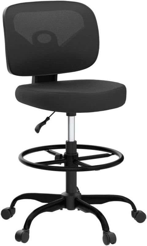 Ergonomic Tall Drafting Desk Chair - Adjustable Height, Breathable Mesh, Armless gallery