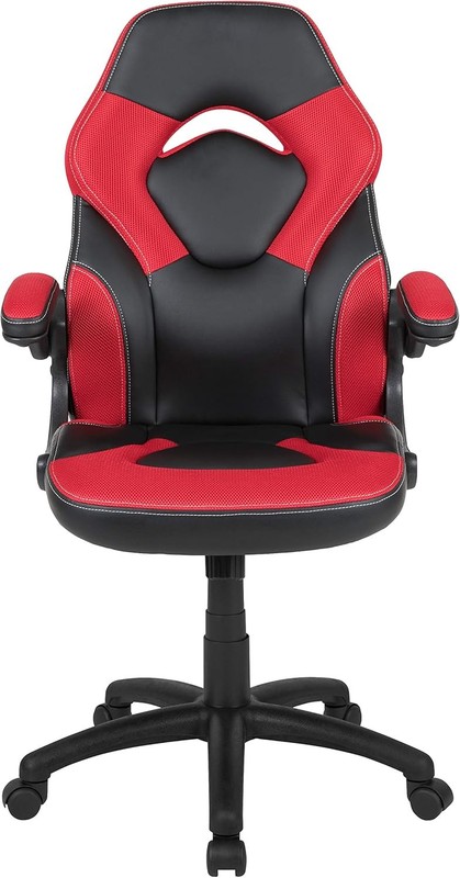 X10 Ergonomic High-Back Racing Gaming Chair with Flip-Up Arms, Red/Black gallery
