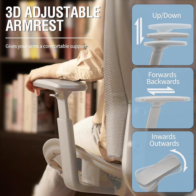 Mesh Office Chair,Ergonomic Computer Desk Chair,Sturdy Task Chair- Adjustable Lu gallery