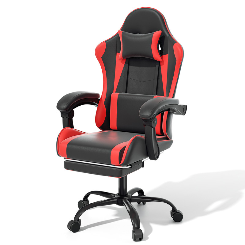Red Ergonomic Gaming Chair Coumputer Office Swivel Recliner Seat w/ Footrest