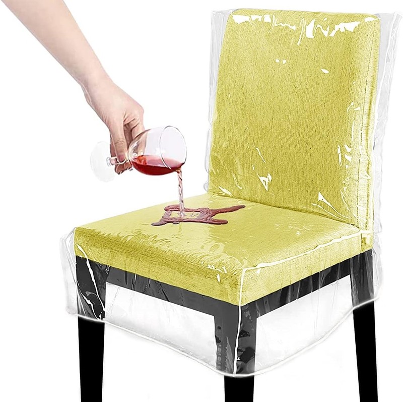6 Pack Plastic Chair Covers, Clear Dining Room L21xW18xH23 Inches,