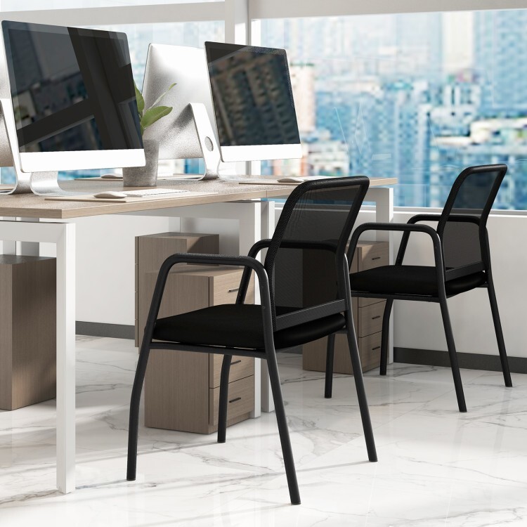 Set of2 Office Desk Chair Guest Waiting Room Reception w/Ergonomic Mesh Backrest gallery