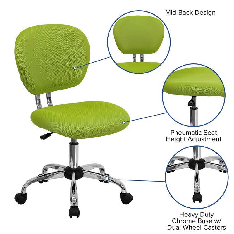 Scranton & Co Mid-Back Mesh Task Office Chair in Apple Green gallery