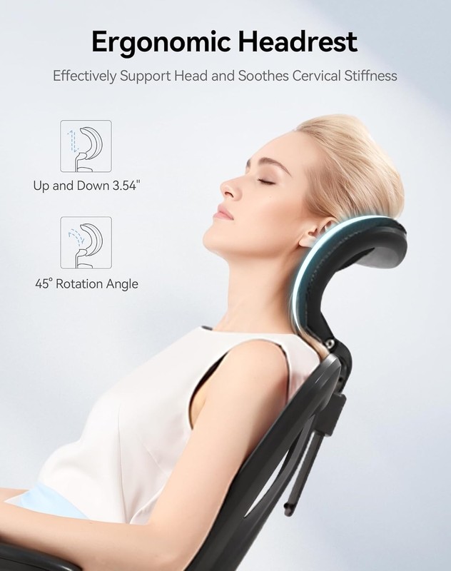Adjustable High Back Mesh Desk Chair with Lumbar Support, 330lbs Capacity gallery
