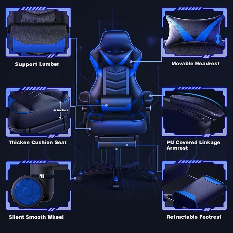 ELECWISH Gaming Chair Ergonomic Office Chair Swivel Racing Computer Seat gallery
