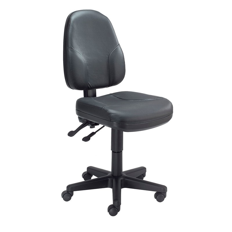 Global Industrial Operator Chair Leather Black