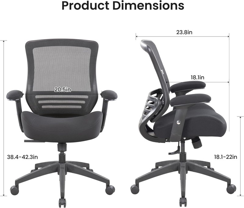 Office Chair Mesh Ergonomic Super Soft Thick and Wide Cushion Computer Desk C... gallery