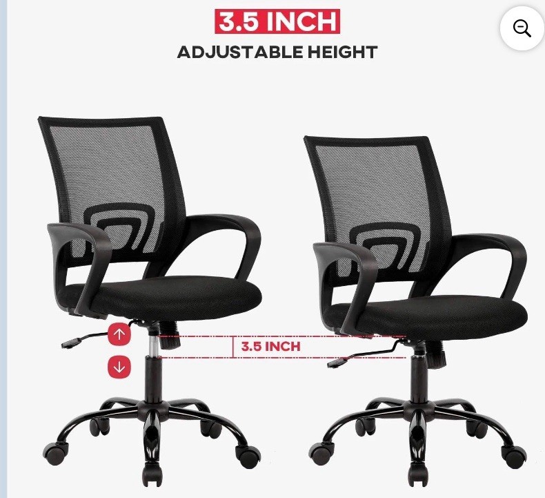 BestOffice V03-Black Home Office Ergonomic Desk Chair - Black gallery