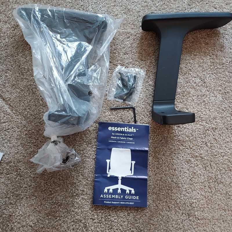Essentials By Union & Scale Office Mesh and Fabric Chair Black Arms Replacement